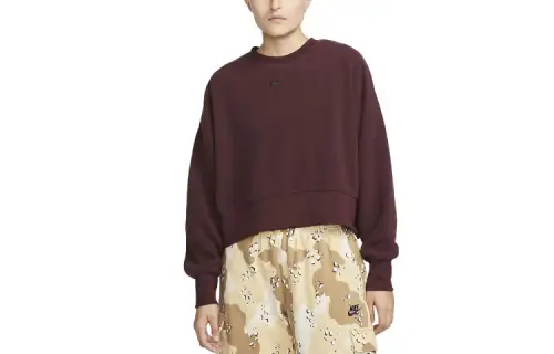 Nike Sweatshirts Women's Brown Crew Neck Moderate Regular