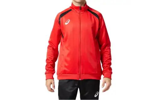 ASICS Jackets Men's Red Stand Collar Moderate Other
