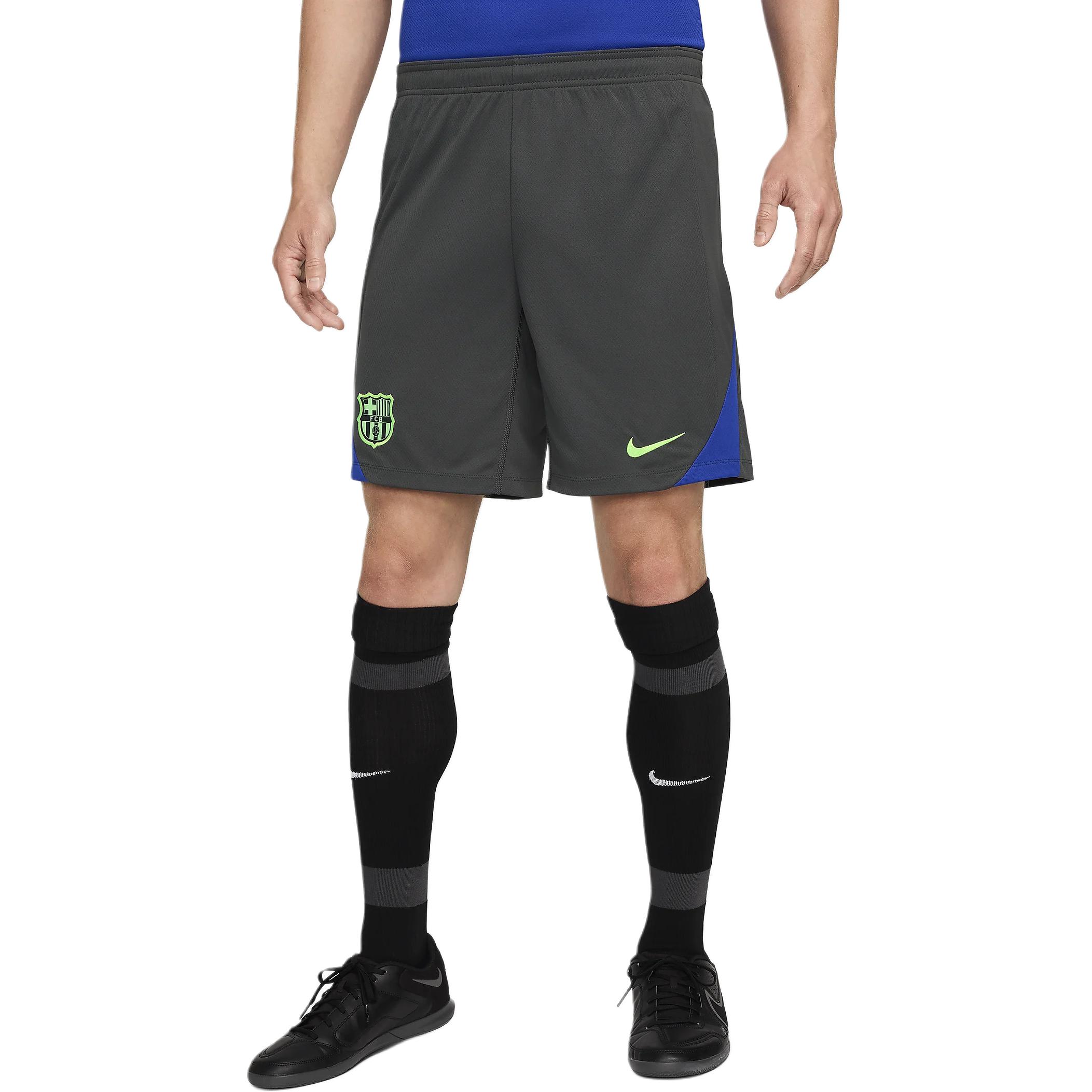 Nike FCDri Fit FW24 Barcelona Strike Third Soccer Bottom Men’s Dark Gray/Royal Bronze/Impact Yellow Green