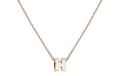HERMES Mini Pop H Pendant Rose Gold tone