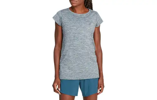 ASICS T Shirts Women's Gray Crew Neck Moderate Other
