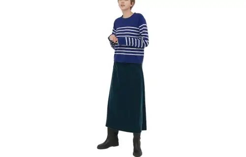UNIQLO Casual Long Skirts Women's Turquoise Moderate Long A Line Skirt