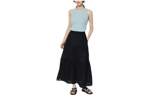 UNIQLO Casual Long Skirt Women's Black