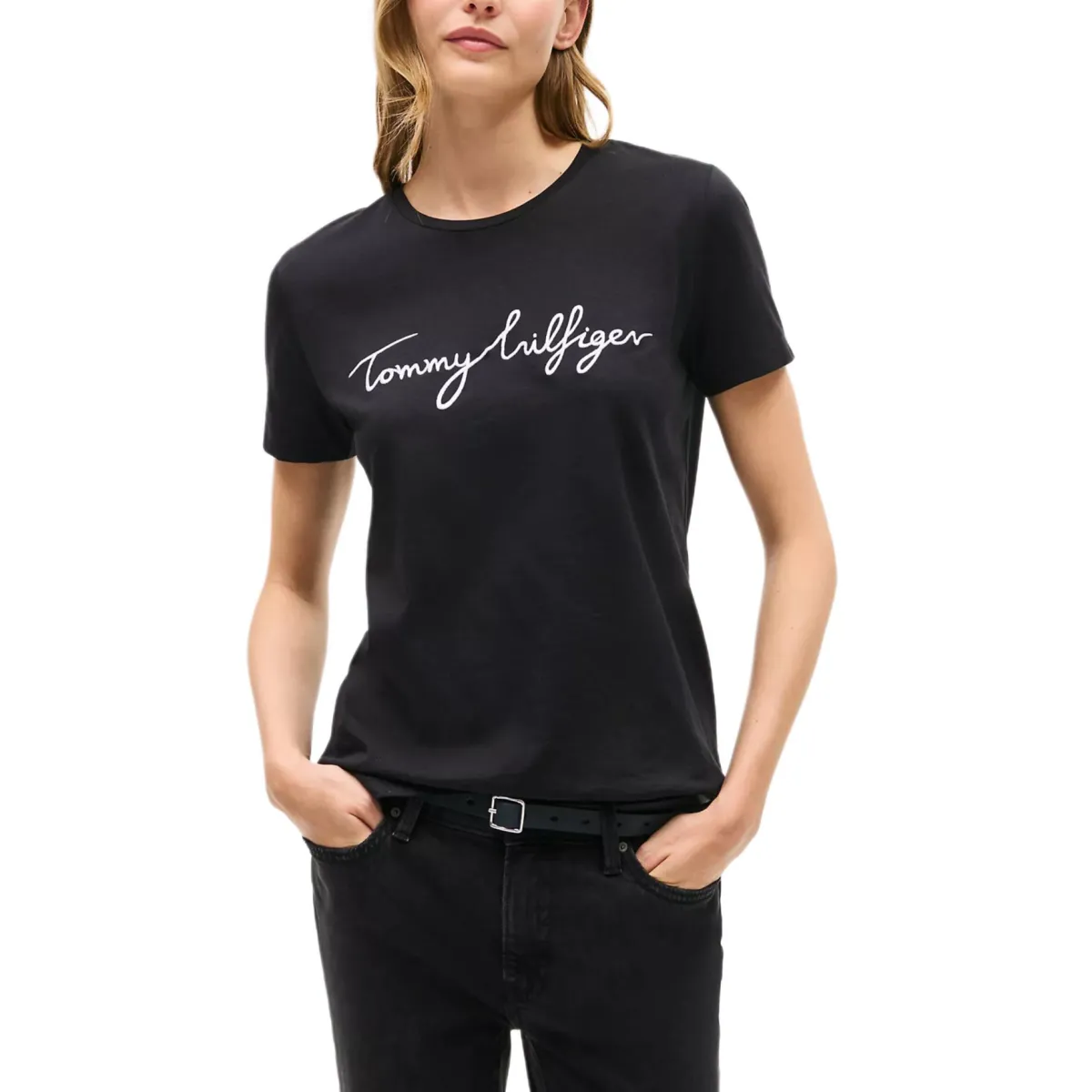 Tommy Hilfiger T-Shirts Women's Black Crew Neck