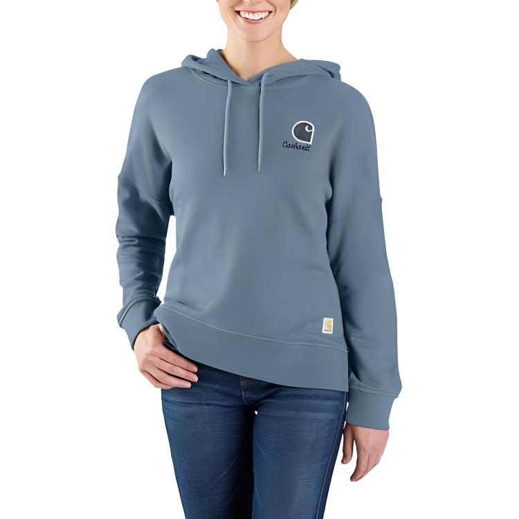 Женское худи Carhartt SERIES LOOSE FIT GRAPHIC HOODED SWEATSHIRT (серое)