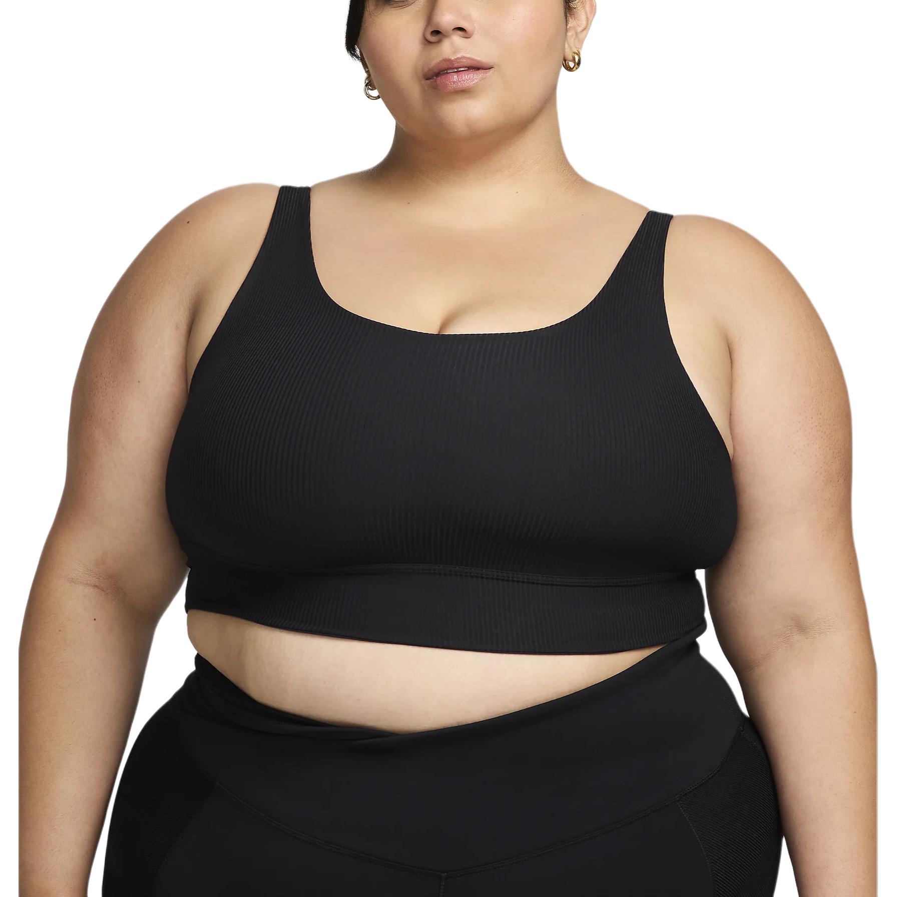 Nike Zenvy Rib Sweat-wicking Comfortable Light Support Unpadded Sports Bra Women's Black