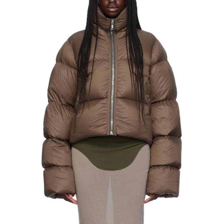 Женский пуховик RICK RICK OWENS/RO (коричневый)