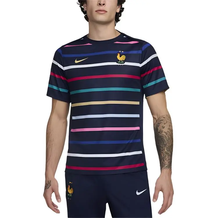Nike France National Team FFF Academy Pro Home Soccer Jersey Men's Black Blue