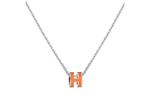 HERMES POP H Metal Necklaces Women's Silver Chain