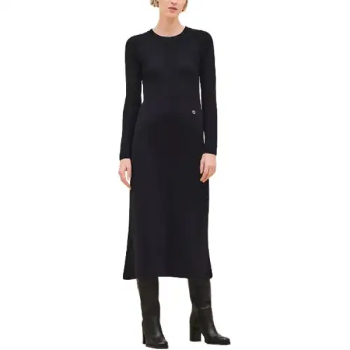 HERMES FW24 Long Sleeved Dress Women's Black