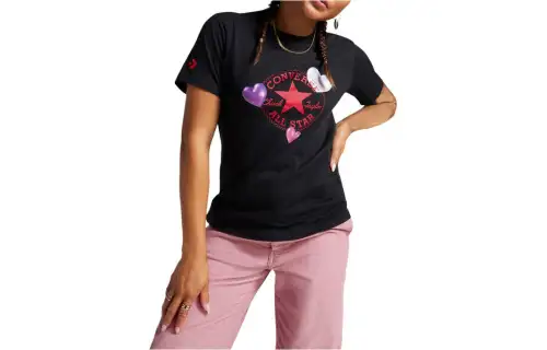 Converse Tricou Bemy T Shirts Women's Black Crew Neck Moderate Other