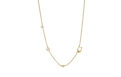COACH Brass, Precious Metal Plated, Glass Necklaces Women's Gold