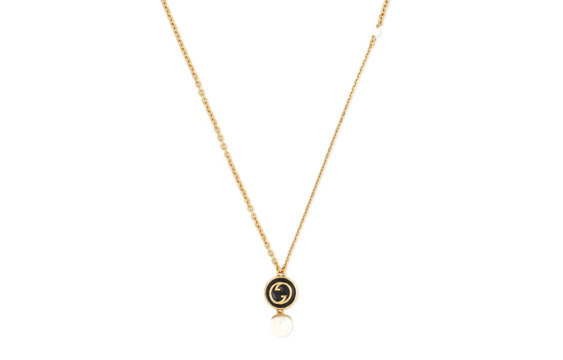 GUCCI Blondie Enamel Resin Necklaces Unisex Gold