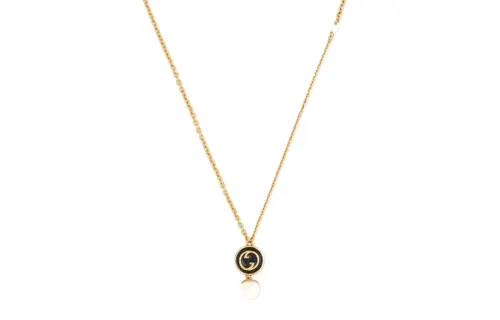 GUCCI Blondie Enamel Resin Necklaces Unisex Gold