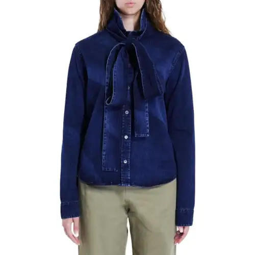 LOEWE Denim Bow Shirt 'Washed Indigo'
