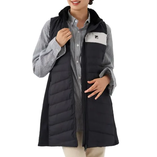 FILA Vests Women's Black Stand Collar Moderate