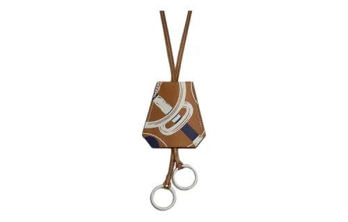 HERMES Cow Leather Necklaces Unisex Brown