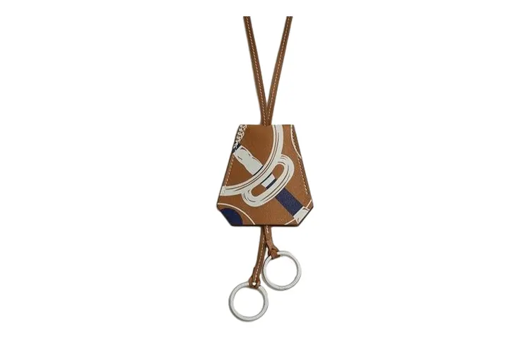 HERMES Cow Leather Necklaces Unisex Brown