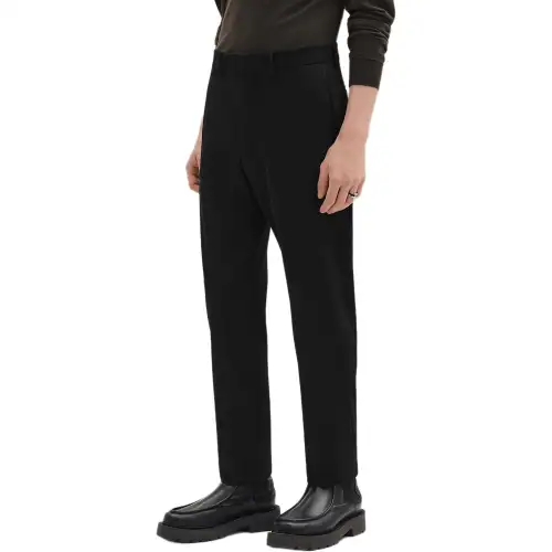 HERMES Casual Pants Men's Black Moderate Slim Fit Pants