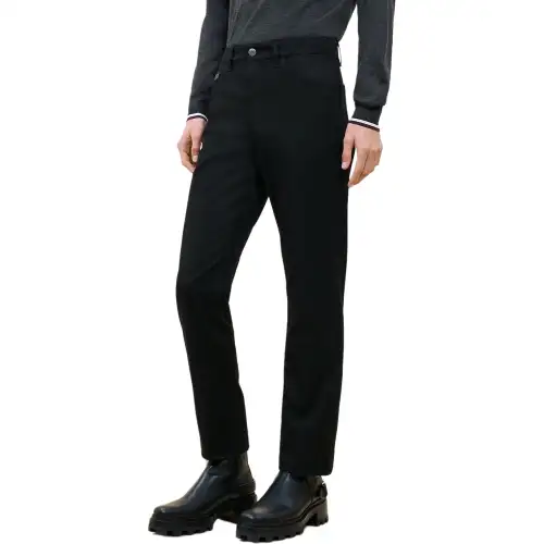 HERMES Jeans Men's Black Moderate Straight Fit Pants
