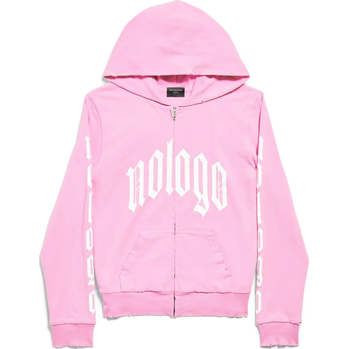 Balenciaga Nologo Zip Up Hoodie