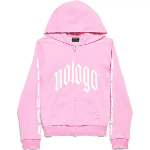 Balenciaga Nologo Zip Up Hoodie