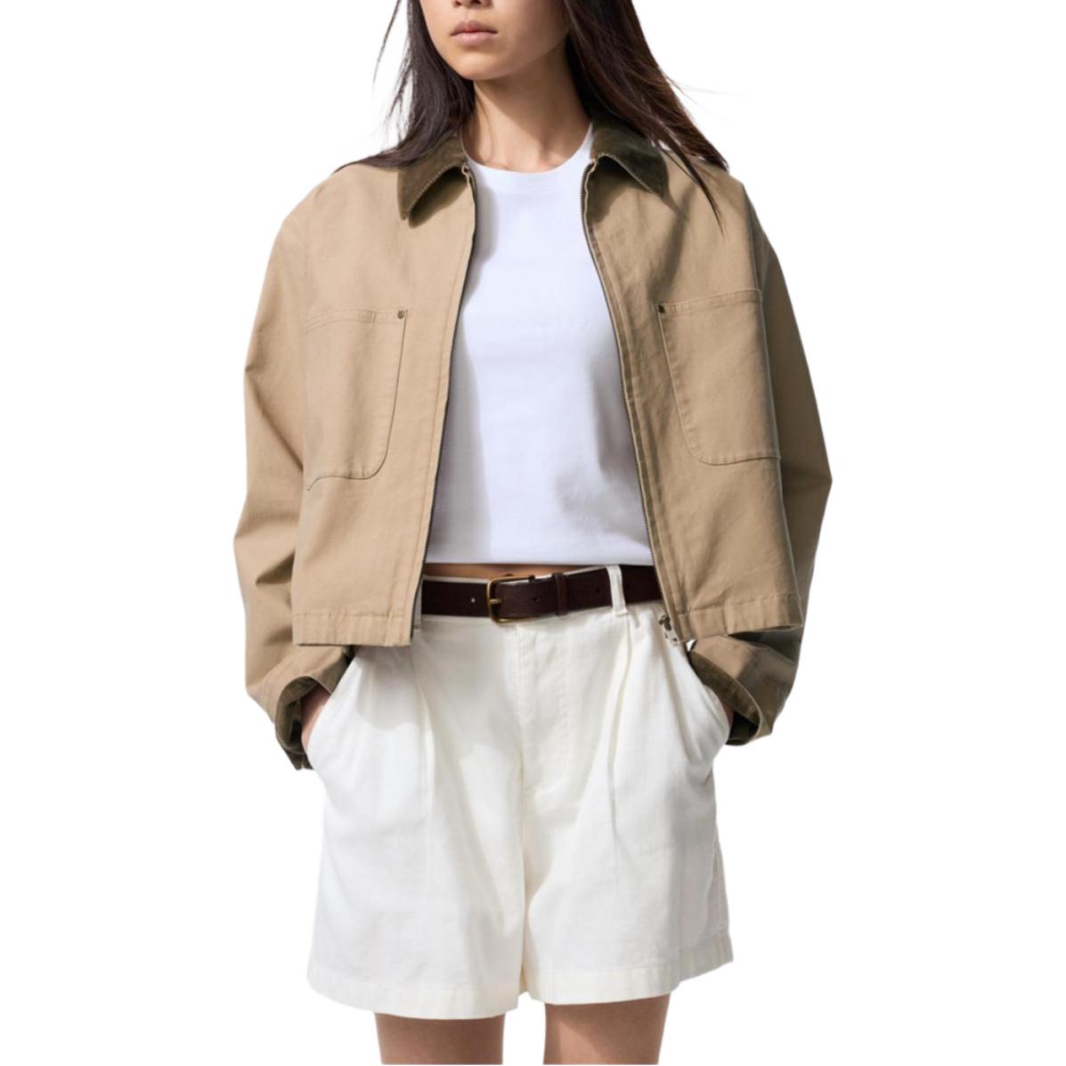 Женская куртка UNIQLO Short Jacket (коричневая)