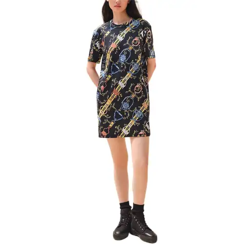 HERMES FW24 Short Sleeved Dress Women's Multicolor