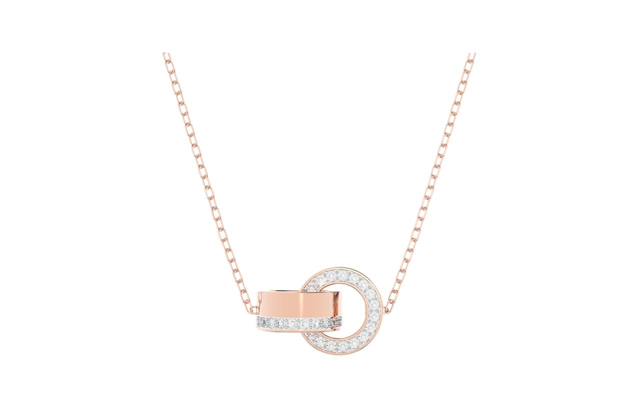 Swarovski Swarovski, golden necklace for men and women, light luxury style, for beloved, pink gold