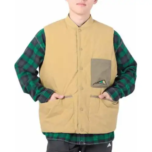 New Balance Vests Men's Beige Stand Collar Moderate Other