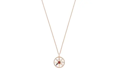 DIOR Rose Des Vents Mother Of Pearl 18K Gold, Rubies Necklaces Unisex Gold