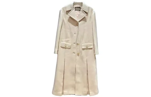 GUCCI Coats Women's Ecru Suit Collar Moderate