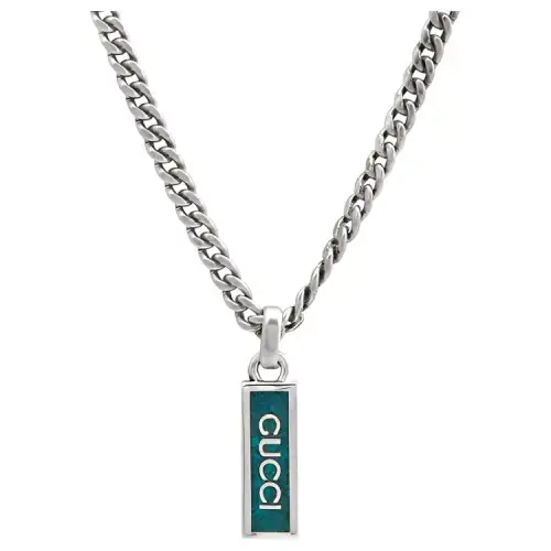 GUCCI 925 Sterling Silver Necklaces Unisex Silver