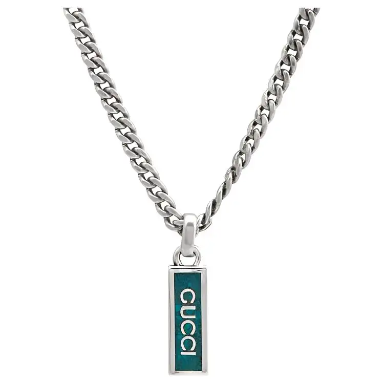 GUCCI 925 Sterling Silver Necklaces Unisex Silver