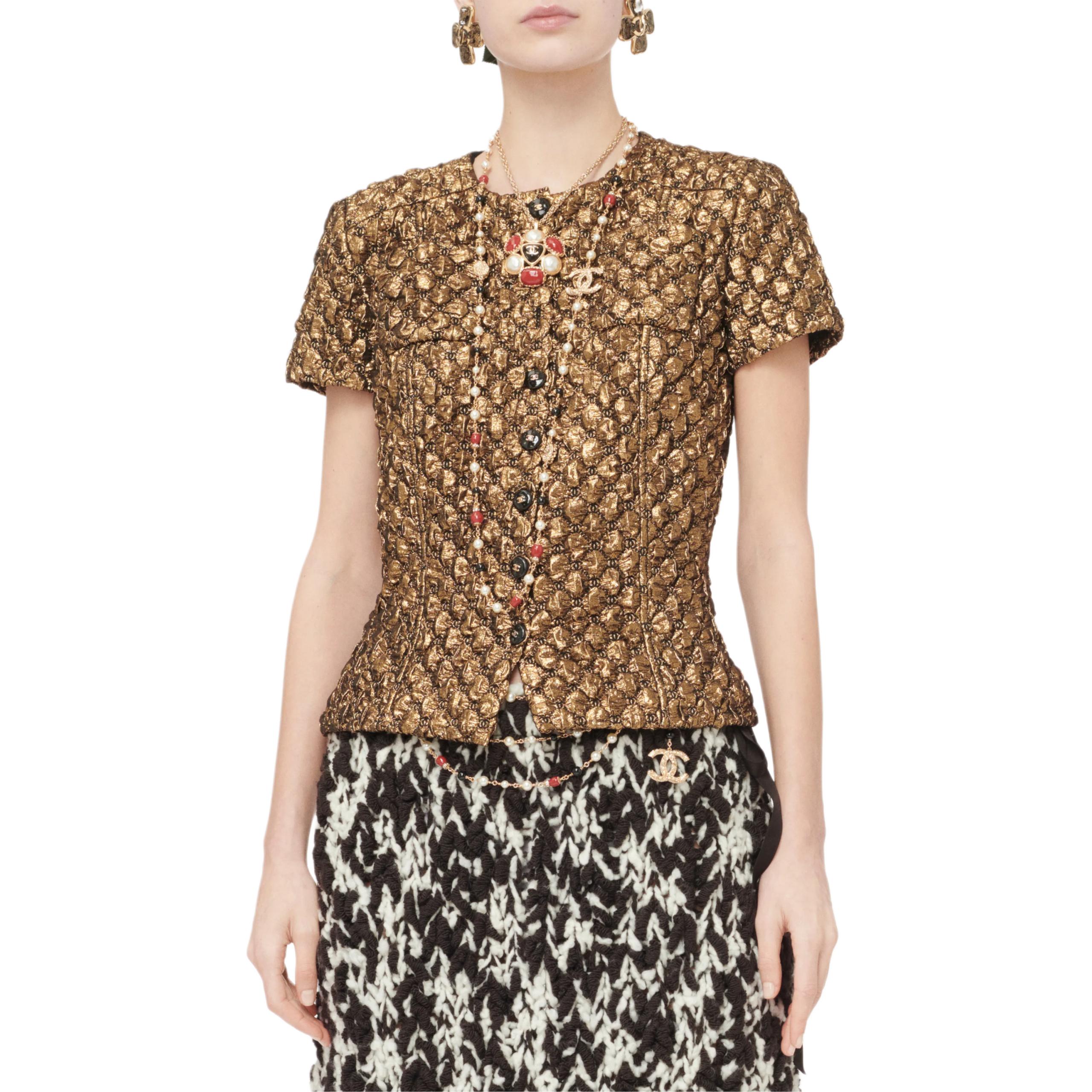 CHANEL 24 Fall Winter New Arrivals Knitwear Women's Gold