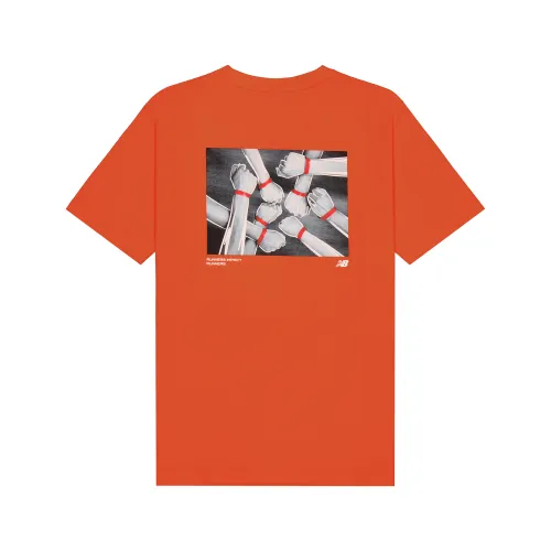 New Balance T Shirts Men's Orange Crew Neck