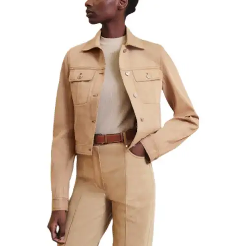 HERMES FW24 Denim Jacket Women's Beige