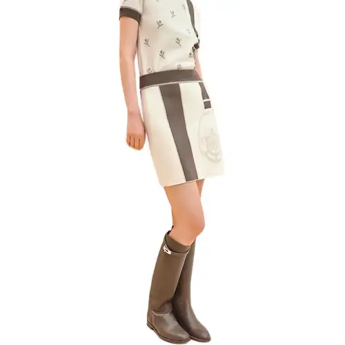 HERMES SS24 Casual Short Skirts Women's Beige