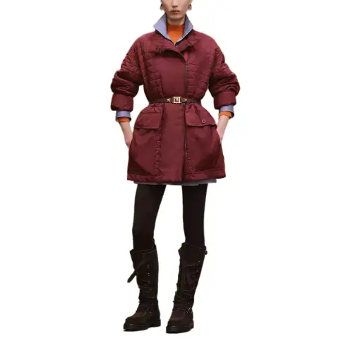 HERMES FW25 Fall Winter Collection Down Jacket Women's Carmine