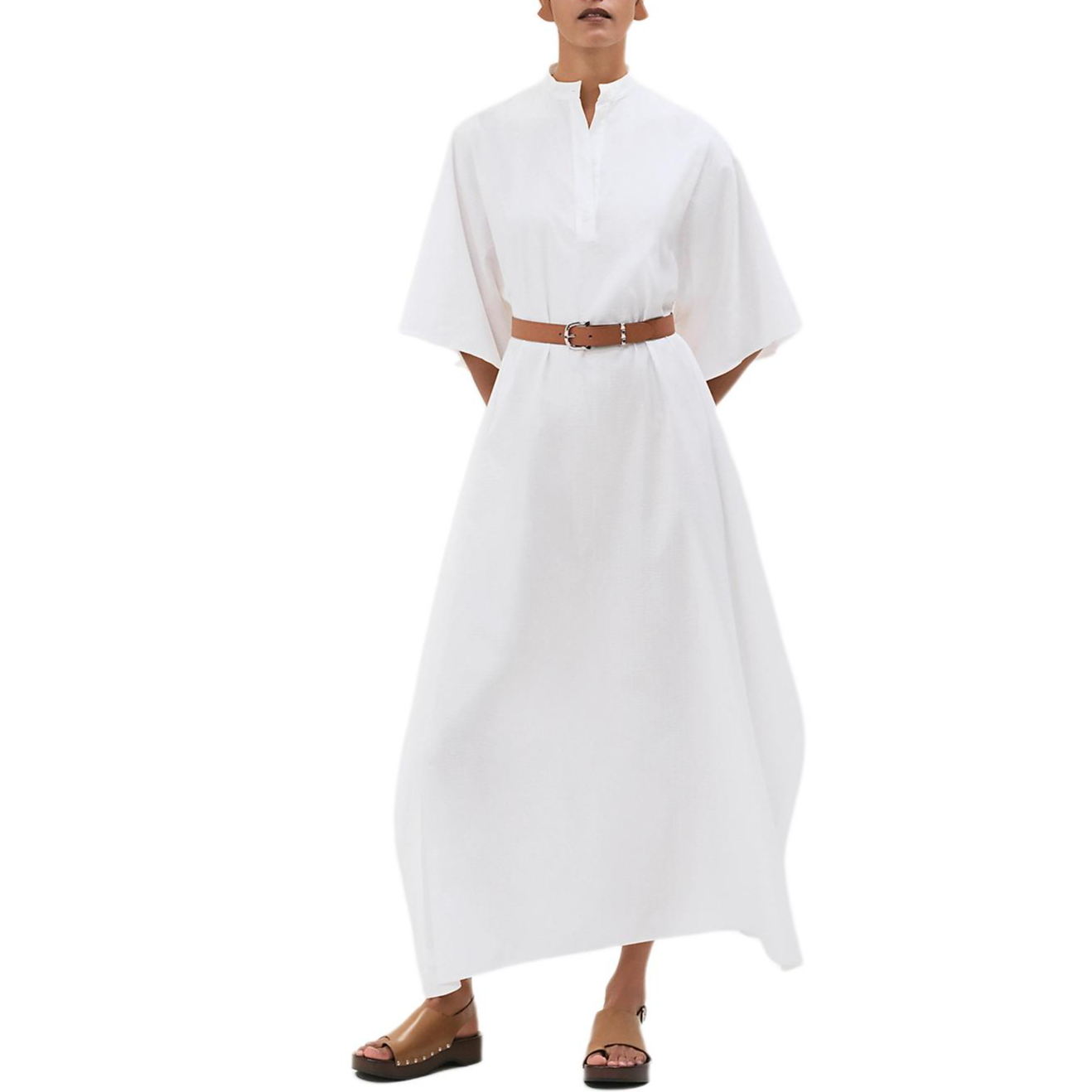 HERMES FW24 Long Sleeved Dress Women's White