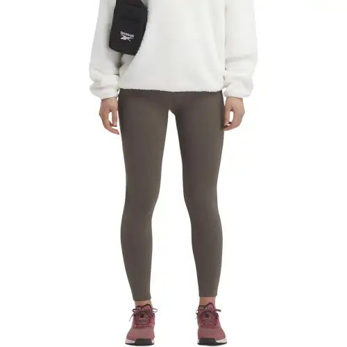Reebok High Waisted Leggings Sports Pants Women's Black Umber