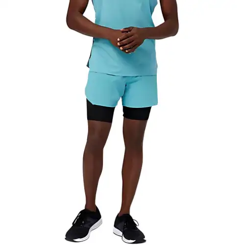New Balance Short Q Speed 5 Inch 2 In 1 Sports Shorts Men's Light Cyan