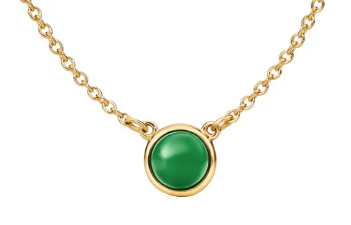 TIFFANY & CO. Elsa Peretti® 18K Gold, Green Jade Necklaces Women's Green