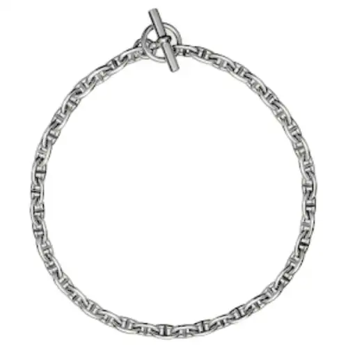 HERMES Chaine D'Ancre 925 Sterling Silver Necklaces Women's Silver