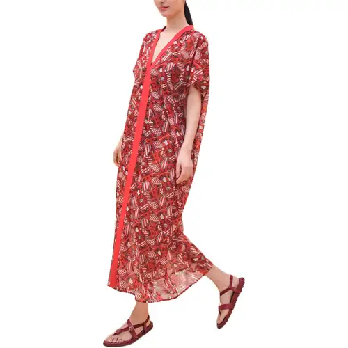 HERMES SS24 Short Sleeved Dress Women's Red