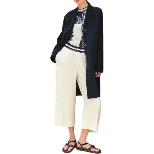 HERMES SS24 Coat Women's Black Blue