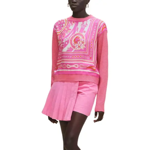 HERMES Sweaters Women's Pink Crew Neck Moderate Other