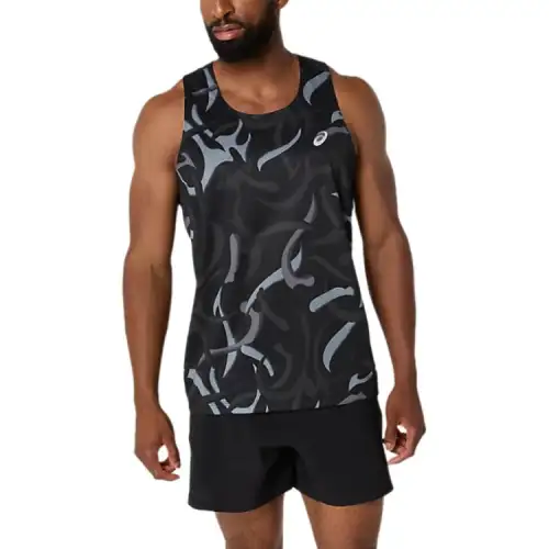 ASICS Tank Tops Men's Black Crew Neck Moderate Other