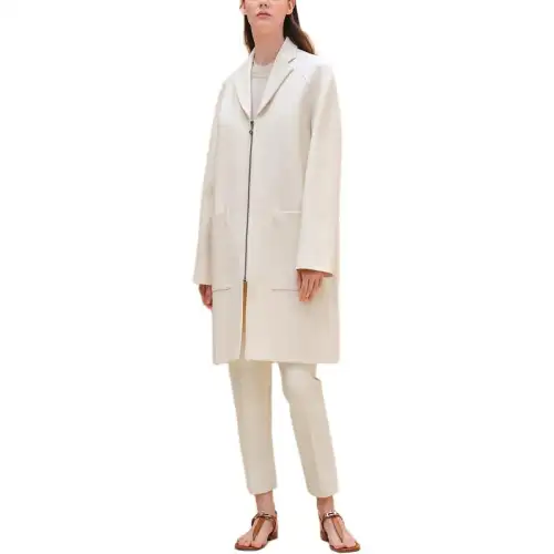 HERMES SS24 Coat Women's Gray White