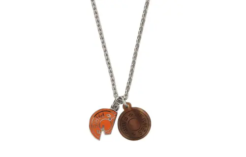 HERMES Carrousel Ox Horn, Metal, Palladium Plated Necklaces Men's Silver